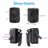 Cámara Miniatura Impermeable PD01 Para Motocicleta Y Bicicleta Grabadora Deportiva DV Sin APP Pequeña Cámara Portátil De Seguridad Policial Wearable Body Worn Cam - details 1