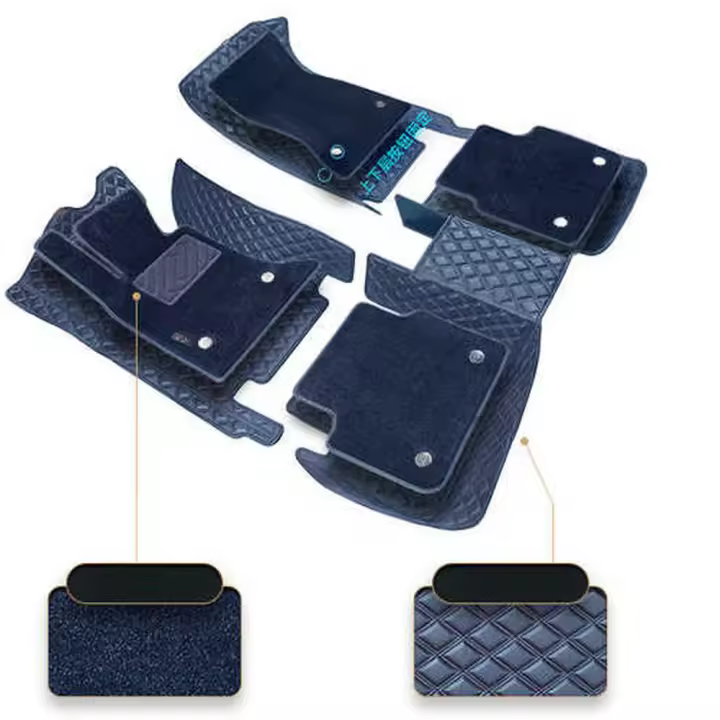 Alfombrillas de cuero personalizadas para coche KIA Rio, juego de alfombras para automóvil, almohadillas para los pies, 2016-2017 - 1