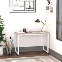 HOMCOM Mesa de Ordenador Mesa de Comedor Escritorio para Hogar Oficina con Pies Ajustables Mobiliario Simple de Oficina 120x60x76cm Carga 100 kg Marco Metal - details 1