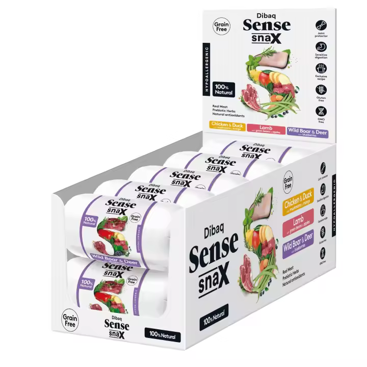 Dibaq Sense snax, comida ciervo y jabalí, Sin Cereales, 6 uds x 200 gr - 1