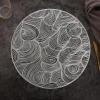 1Pc Almohadilla De Mesa Duradera Con Nubes Huecas Resistente Al Aceite Antideslizante Coaster De Aislamiento Para Cocina Y Hogar Decoración De Taza De Café Forma Redonda Material PVC Estilo Moderno - details 1