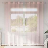 vidaXL Cortinas de gasa con ojales 2 uds negro140x225 cm en color Negro/Blanco/Tuquesa y más | protección solar decorativa para ventanas hogar oficina dormitorio fácil de instalar - details 7