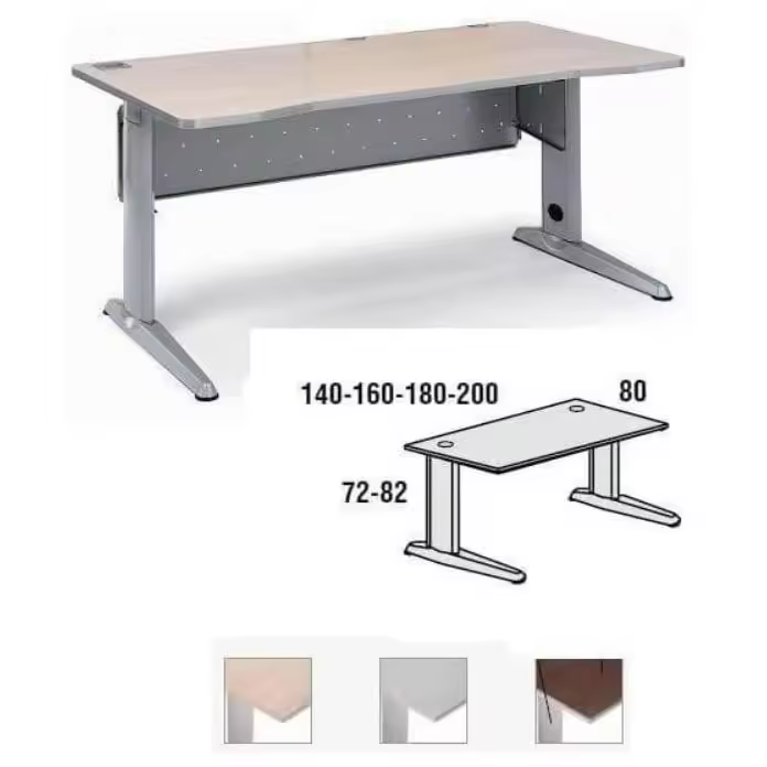 Mesa de Trabajo Rocada - Estructura de Aluminio - Tablero de Haya - Diseño Moderno - 1