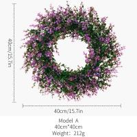 Corona De Lavanda Para Puerta De Entrada Decorativa De 16 Pulgadas Para Boda Decoración Rústica Para Exterior Fiesta De Presentación Primavera - details 5