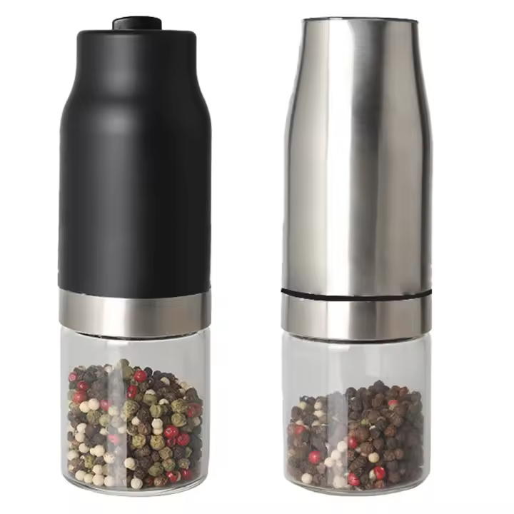Electric Salt and Pepper Grinder Set - Gravity Salt and Pepper Grinder Set Automatic Battery Operated - 1