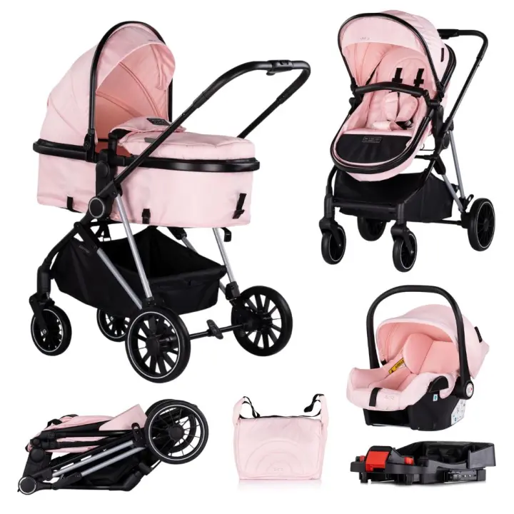 CHIPOLINO Carrito de bebé trío convertible AURA con base Isofix de Chipolino – hasta 22 kg - 1