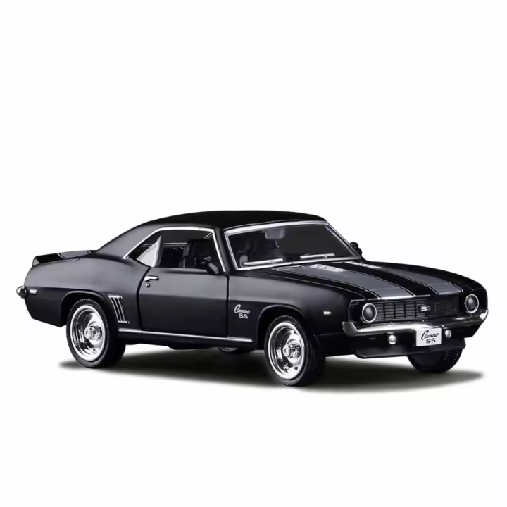 MaKeda1:36 Chevrolet USA 1969 Camaro SS Vintage Mate Negro Modelo De Coche De Metal Para Colección Regalo Para Niños - 1