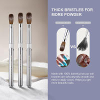 Cepillo De Uñas De Cabello Kolinsky 100 Pieza Con Mango De Metal Plata Para Manicura Y Extensión De Uñas Pincel Para Polvos De Gel Y Lámpara LED - details 4