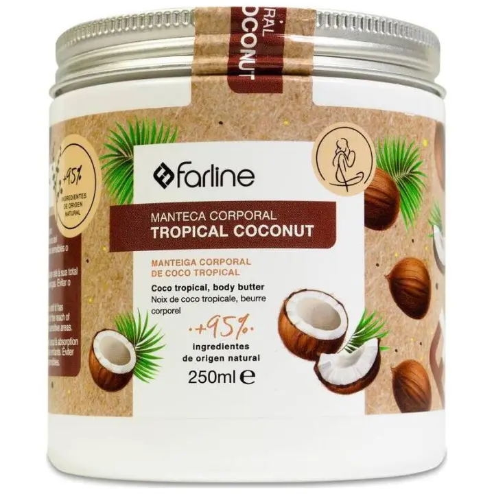 Farline Manteca Corporal Tropical Coconut 250Ml - 1