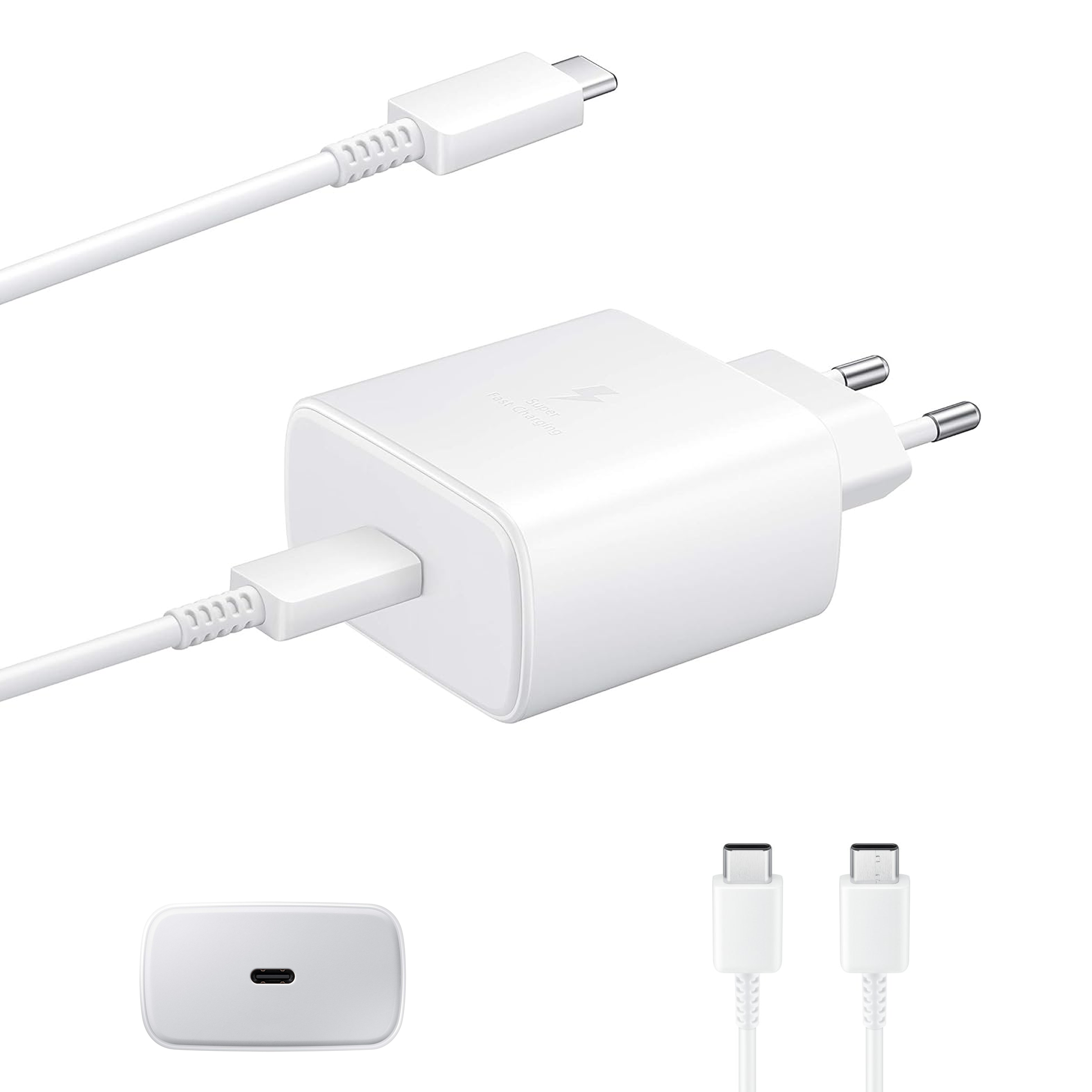 Cargador 45W  Carga Rapida para Samsung Galaxy S24 Ultra/S24+/S24/S23 Ultra/S23+/S23/S22 Ultra/S22+/S22/S21/S20/Note 20/Note 10,Galaxy Tab S9/S8,Enchufe USB C con Cable USB C