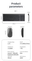 Teclado Y Ratón Inalámbricos Gris Bluetooth 5.0 Y 2.4G Recargables Tamaño Completo Para Portátil Compatible Con USB Y PS/2 - details 14