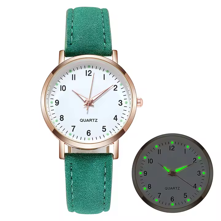 Reloj De Mujer Moda Cuero Lujoso Analógico Cuarzo Luminoso Reloj De Pulsera Casual Para Damas Relogio Feminino - 1