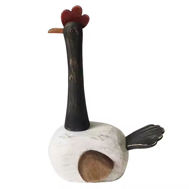 CAPRILO REGALOS & DECORACIÓN Figura Decorativa de Madera "Gallina Multicolor". Adornos y Esculturas. Animales. Regalos Originales. Decoración Hogar. 14 x 8 x 22 cm. - 1