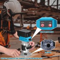 Recortadora eléctrica para carpintería, máquina de recorte sin escobillas, enrutador de madera, fresadora, grabado, ranuradora para batería Makita de 18V, 18000rpm Recortadora eléctrica para carpintería - details 2