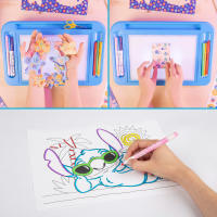 Lisciani Lilo & Stitch - Mesa dibujo con luz Disney, pizarra luminosa, 42x7x27 cm, incluye libro de actividades, rotuladores perfumados, pegatinas, plantillas estarcido, tijeras, juguetes para niños y niñas, para niños a partir de 5 años - details 4