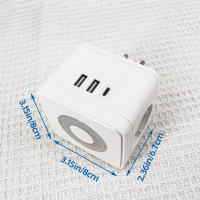 Enchufe Eléctrico Con 2 USB Y Luz Nocturna 3680W Plugs 250V Cubo De Pared Con 2 Salidas Adaptador De Enchufe Múltiple - details 3