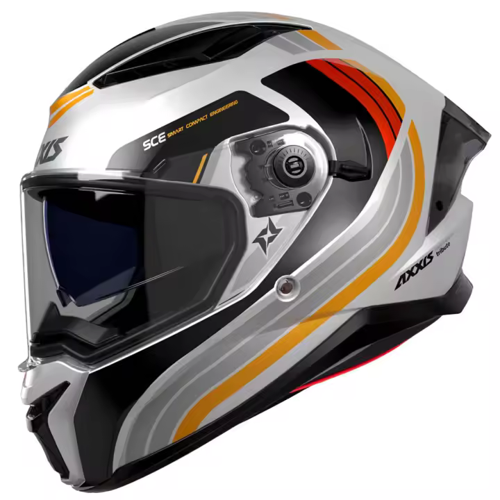 Casco de Moto Integral AXXIS Panther SV Tribute Gris Naranja - 1