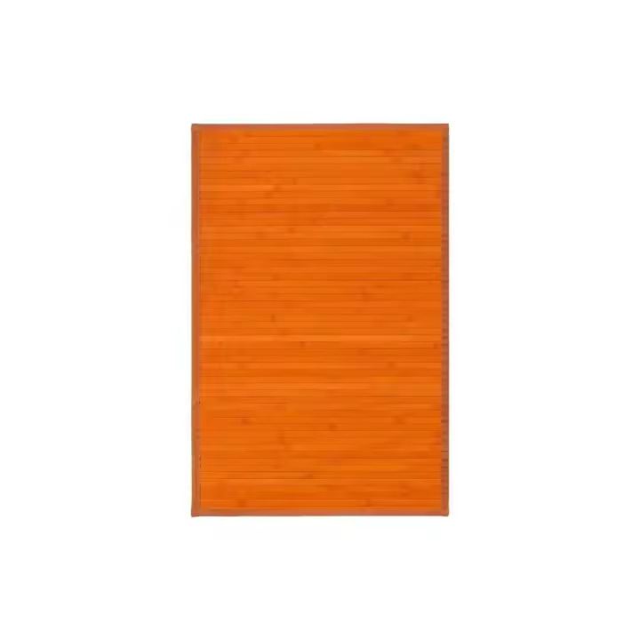 Dcasa Alfombra pasillera de bambú naranja de 60 x 90 cm - 1