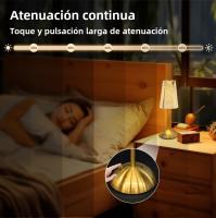 Lámpara De Mesa LED Recargable Con Sensor Táctil 3 Colores Dimmer Para Decoración De Habitación Hotel Bar Lámpara Atmosférica - details 5