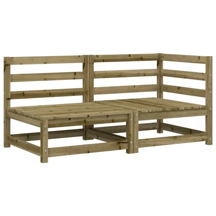 vidaXL Sofá de jardín de 2 plazas madera maciza de pino Pino natural, Pino blanco, Marrón pino Conjunto Terraza Muebles Jardín Exterior Juego de Muebles de jardín Mueble Jardín Exterior Muebles de Salon Exterior - 1