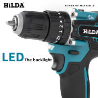 HILDA 21V Herramienta Eléctrica De Impacto Y Perforación Multifuncional Sin Batería Torque 20+1 Para DIY En El Hogar - details 4