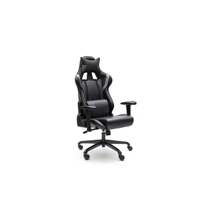 Tecno Oficinas - Silla Gaming MAGNUM - Euromof | Regulación de altura| Brazos regulables | Integra dos cojines lumbar y cervical | Reposacabezas| Respaldo tapizado en piel sintética, suave y alta transpiración - 1