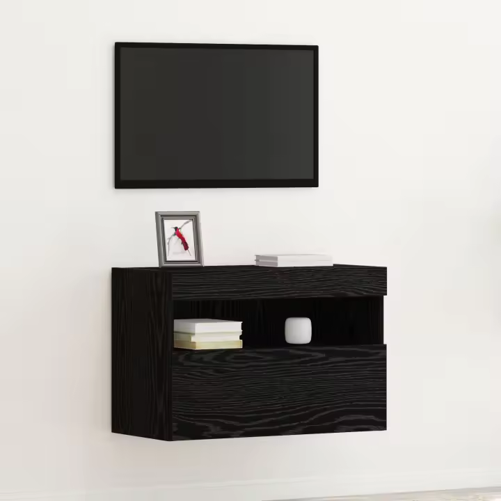 Mueble para TV  con luces LED Negro Roble 60x30x40 cm - 1