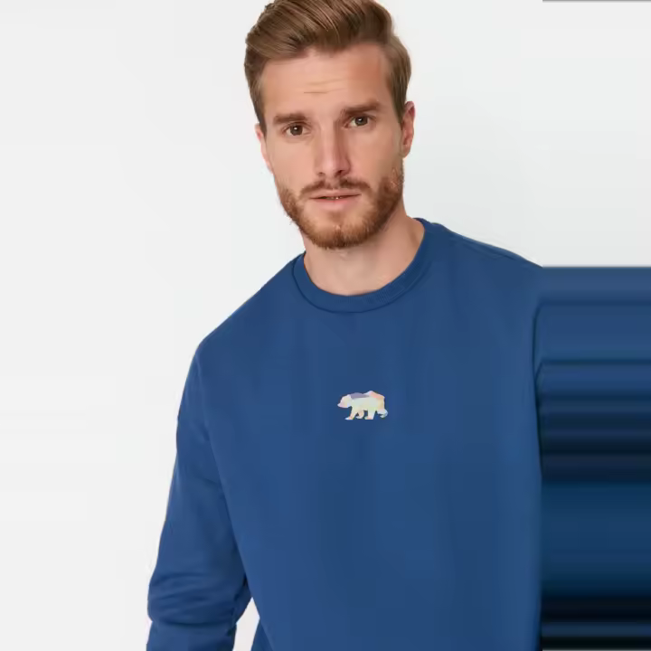 Trendyol Navy Blue Oversize/Wide Cut Fit Animal Embroidered Fleece/Warm Sweatshirt Tmnaw23Sw00191 - 1