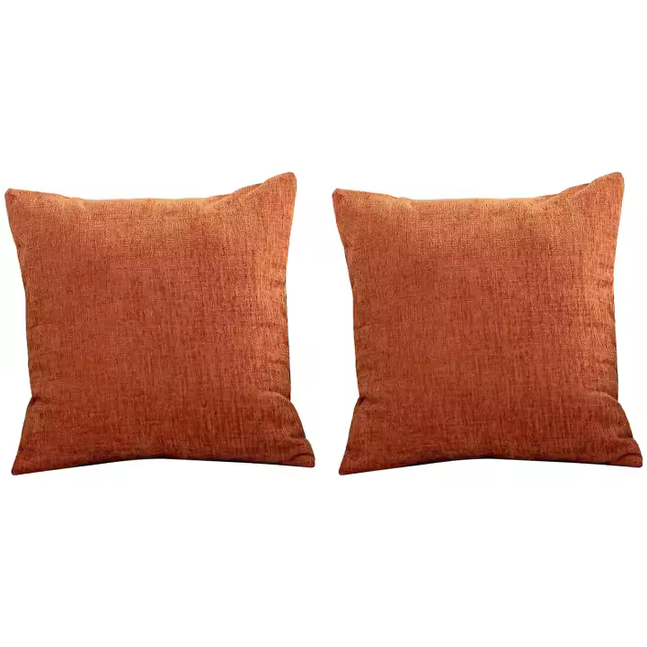 Quemado Naranja almohada cubre 18x18 pulgadas conjunto de 2 Modern House rústica decorativa almohada Cove - 1