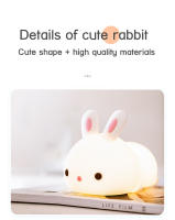 Lámpara De Noche De Conejo RGB LED Táctil Recargable Silicona Bunny Regalo De Navidad Para Niños Juguete Luz De Ambiente - details 11