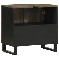 vidaXL Mueble para lavabo de madera maciza de mango negro 62x33x58 cm - details 3