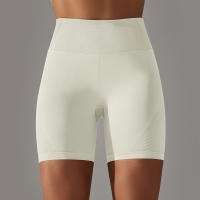 Shorts De Yoga De Cintura Alta Con Control De Abdomen Leggings De Fitness Con Rayas Resistentes Al Agachamiento Shorts De Entrenamiento Sin Costuras - details 17