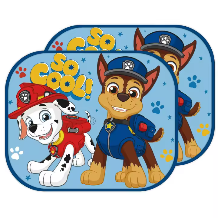 Parasol para coche infantiles Patrulla Canina Chase Marshall | Pack de 2 parasoles para ventanas laterales - 1
