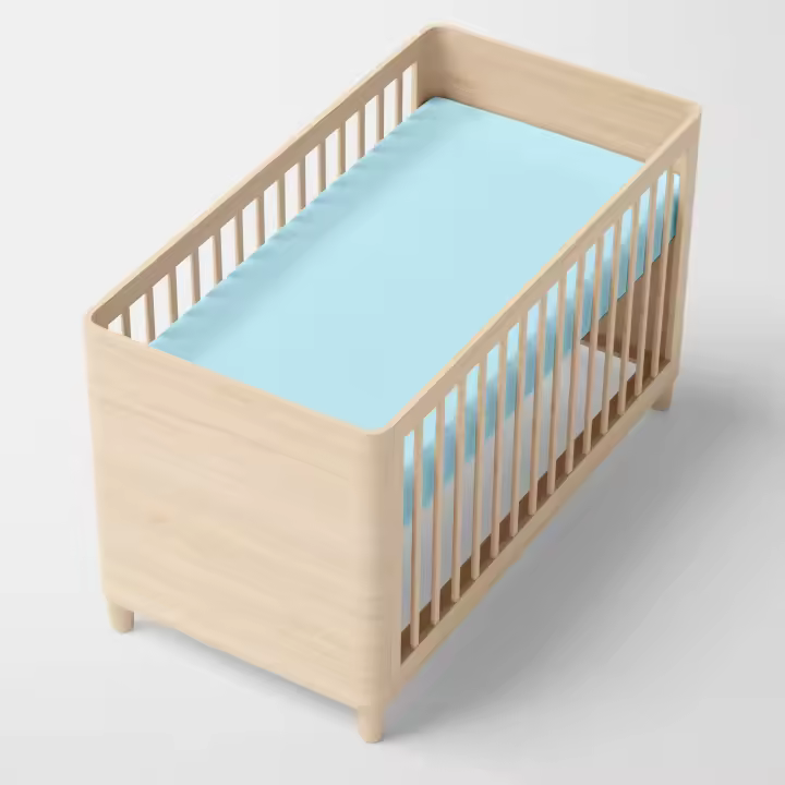 Happyfriday- Basic Bajera Cuna Azul, Bajeras infantiles 100% Algodón, calidad de 150 TC, Fabricado en España - 1