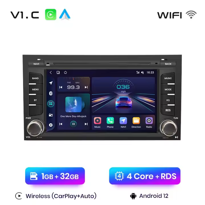 Junsun Android 13 inalámbrico CarPlay Android Auto Radio para Seat Leon MK3 5F 2012 2013 2014 2015 2016 2017 2018 Citroen C-Crosser coche Multimedia navegación GPS autorradio - 1