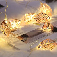 Guirnalda LED De 10/20 Luces Para Navidad Y Día De San Valentín Poder De Batería Estilo Hoja Decoración Para Sala De Estar Jardín - details 2