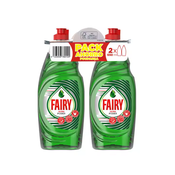 Fairy Ultra - PACK 6 Botellas x 650 ml - Fairy Ultra Poder Concentrado - Líquido Lavavajillas Fairy - PACK FAIRY AHORRO - 1