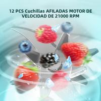 Batidor De Frutas Portátil 420ML 12 Hojas Recargable USB Mezclador De Smoothies 2 En 1 Botella De Cocina Herramienta De Alimentos - details 6