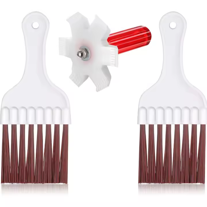3 piezas de cepillo de limpieza de aletas de condensador para rectificador de CA, cepillo de limpieza de aletas de condensador para aire acondicionado, cepillo batidor de limpieza de bobinas de refrigerador - 1