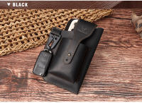 Bolsa De Cintura Para Hombre HUMERPAUL De Cuero Genuino Estilo Vintage Casual Porta Móvil Cigarrillos Bolsa Exterior Pequeña Holster De Anillo - details 12