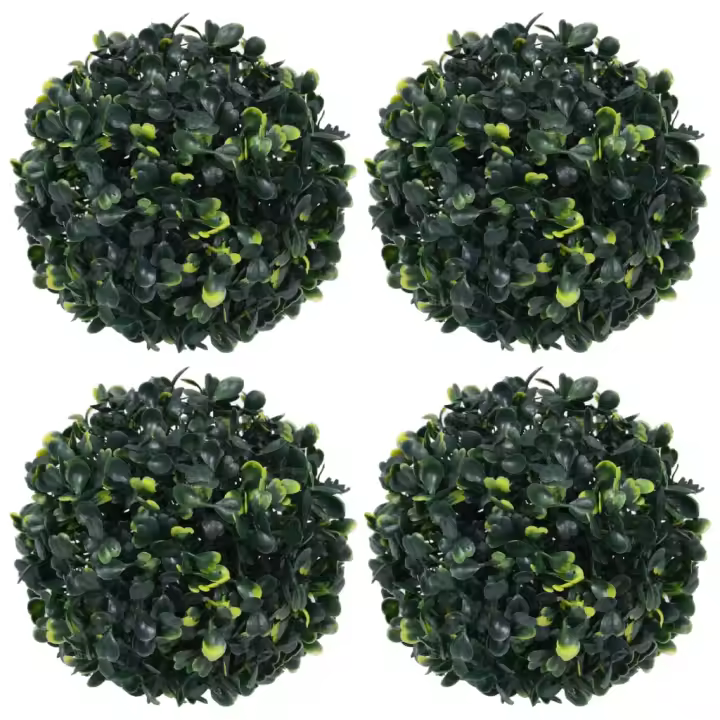 vidaXL Bolas de Boj Artificial Adorno Floral Planta Maceta Jardinera Dimensiones 22 cm (2 unidades),  12 cm (4 unidades),  45 cm (2 unidades) y mas - 1