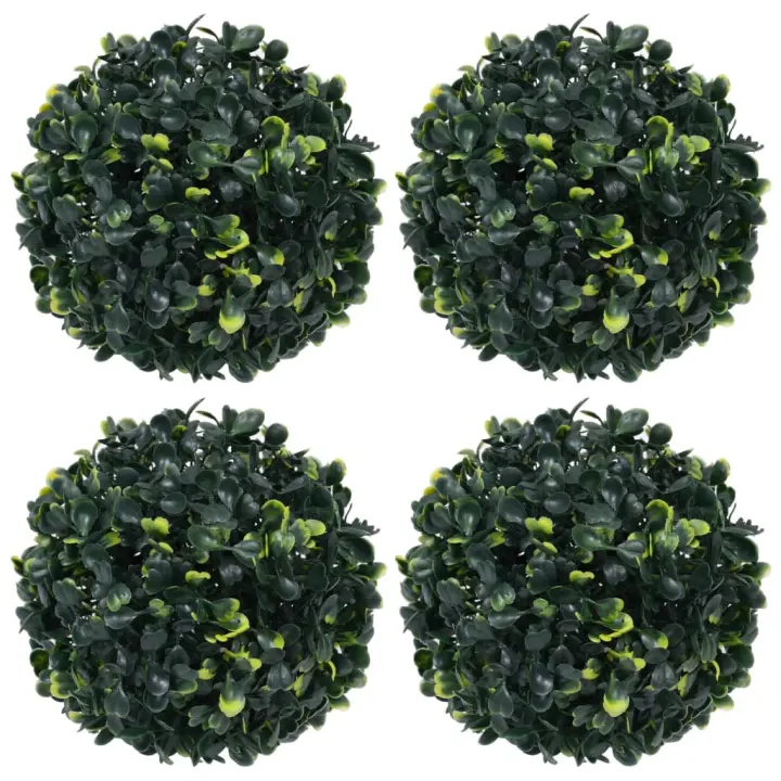 vidaXL Bolas de Boj Artificial Adorno Floral Planta Maceta Jardinera Dimensiones 22 cm (2 unidades),  12 cm (4 unidades),  45 cm (2 unidades) y mas - 1
