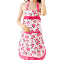 Delantal Floral Para Mujer Con Bolsillo Resistente Al Agua Y Grasa Para Cocinar Y Hornear Anti-suciedad Para La Cocina - details 4