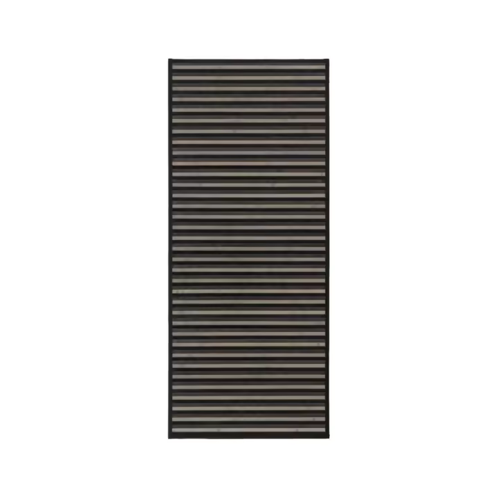Dcasa Alfombra pasillera de bambú negra de 75 x 175 cm - 1