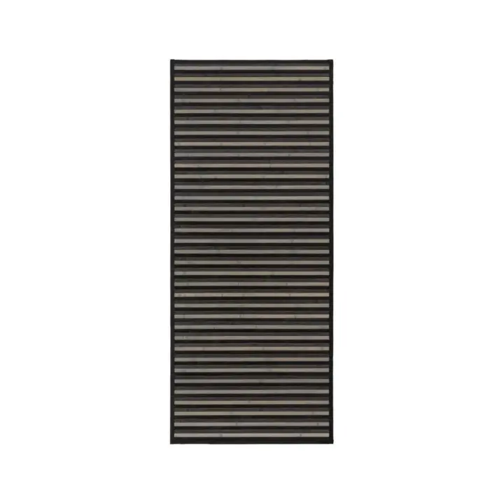 Dcasa Alfombra pasillera de bambú negra de 75 x 175 cm - 1