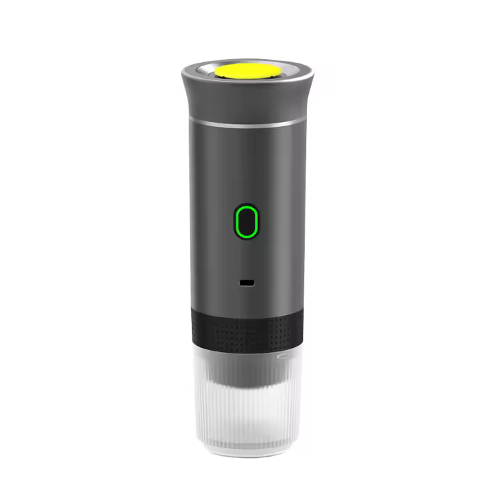 Cafetera espresso portátil, cafetera eléctrica, inalámbrica, autocalentable, máquina de café expreso de viaje, 60 ml, para café molido, cápsula Nespresso, camping, coche, caravana, senderismo, oficina Nota: Por favor, no utilice la cafetera para calentar, - 1