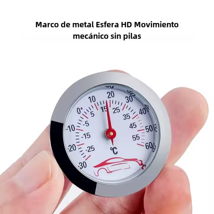 Mini Termómetro Para Tablero De Coche Portátil Medidor De Temperatura Redondo Decoración Para Coche Y Hogar - 1
