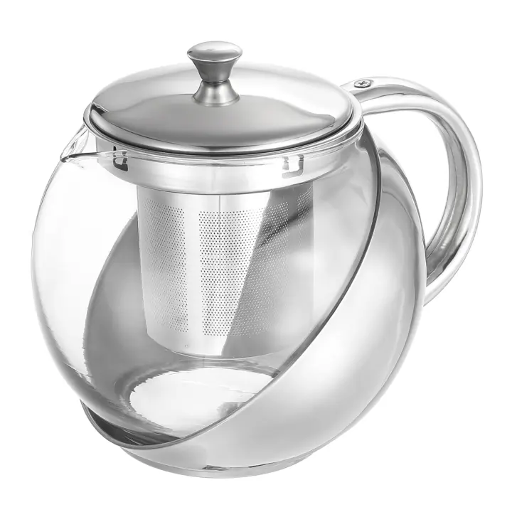 DESEOS Tetera de Vidrio con Filtro de Acero Inoxidable - Disponible en 500 ml, 750 ml y 900 ml - 1