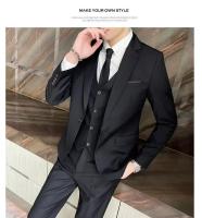 Traje De Novio Para Hombre S-9XL Moda Negocios Profesional Traje Formal Coreano Conjunto De Chaqueta Chaleco Y Pantalones Para Banquete - details 5
