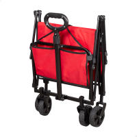Aktive - Carro transporte plegable, 65x40x48/94 cm, rojo, con 4 ruedas Ø12 cm, capacidad de carga 60 kg, mango ajustable 2 alturas, estructura de acero, tejido poliéster, carrito playa con ruedas, carro transportador - details 1